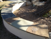Flagstone Capped Seat Wall
